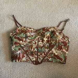 Floral cropped corset